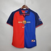 Barcelona FC 100th Anniversary Retro Soccer Jersey Blue&Red Football Shirt