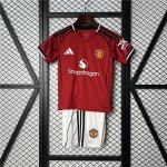 Kids Manchester United 25/26 Home Soccer Kit (Shirt+Shorts)