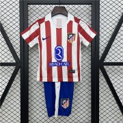 Kids Atletico Madrid 25/26 Home Soccer Kit (Shirt+Shorts)