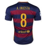 Barcelona Home 2015-16 A. INIESTA #8 Soccer Jersey