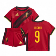 Kids Belgium Euro 2020 Home Red #9 LUKAKU Soccer Kit(Shirt+Shorts)