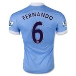Manchester City Home 2015-16 FERNANDO #6 Soccer Jersey