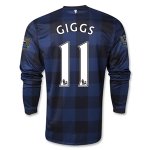 13-14 Manchester United #11 GIGGS Away Black Long Sleeve Jersey Shirt
