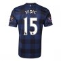 13-14 Manchester United #15 VIDIC Away Black Jersey Shirt