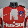 Atletico Madrid Soccer Jersey 21-22 Home Red&White Football Shirt (LS-Player Version)