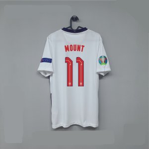 Euro 2020 England Home Kit #11 MOUNT Soccer Shirt White Football Shirt
