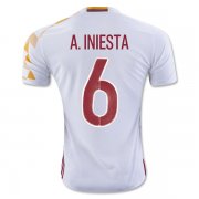 Spain Away 2016 A. INIESTA #6 Soccer Jersey