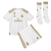 Kids 19-20 Real Madrid Home White Jersey Kit(Shirt+Short)