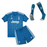 Kids Juventus 2019-20 Third Away Blue Soccer Kit(Jersey+Shorts)