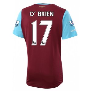 West Ham Home 2015-16 O BRIEN #17 Soccer Jersey