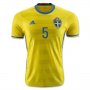 Sweden Home 2016 5 Olsson Soccer Jersey Shirt