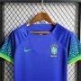 Kids Brazil World Cup 2022 Away Soccer Kit (Shirt+Shorts)