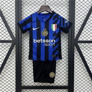 KIDS INTER MILAN 24/25 HOME FOOTBALL KIT(Shirt+Shorts)