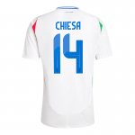 UEFA Euro 2024 Italy Football Shirt Away White Jersey CHIESA #14