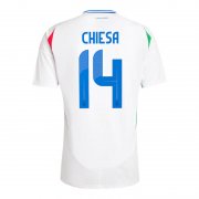 UEFA Euro 2024 Italy Football Shirt Away White Jersey CHIESA #14