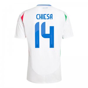 UEFA Euro 2024 Italy Football Shirt Away White Jersey CHIESA #14