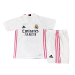 Kids Real Madrid 20-21 Home White Jersey Kit(Shirt+Short)