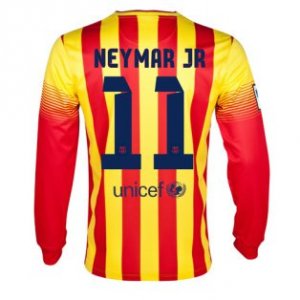 13-14 Barcelona #11 Neymar JR Away Long Sleeve Soccer Jersey Shirt