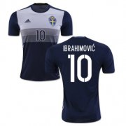 Sweden Away 2016 Ibrahimovic 10 Soccer Jersey Shirt