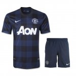 13-14 Manchester United Away Black Jersey Kit(Shirt+Short)