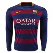 Barcelona 2015-16 Home Soccer Jersey LS