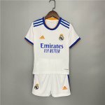 Kids/Youth Real Madrid 21-22 Home White Soccer Football Kit(Shirt+Short)