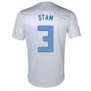 2013 Netherlands #3 Stam Away White Jersey Shirt