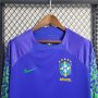 BRAZIL WORLD CUP 2022 AWAY BLUE LONG SLEEVE SOCCER JERSEY SHIRT
