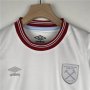 Kids West Ham United 23/24 Away White Football Kits(Shirt+Shorts)