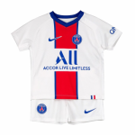 Kids PSG Away White 20-21 Soccer Kit (Shirt+Shorts)