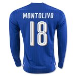Italy LS Home 2016 MONTOLIVO #18 Soccer Jersey
