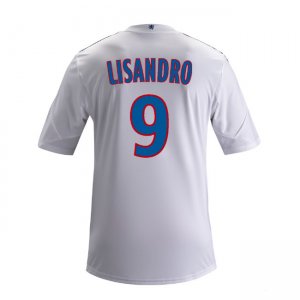 13-14 Olympique Lyonnais #9 Lisandro Home White Jersey Shirt