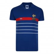 1984 France Blue Retro Soccer Jersey Shirt