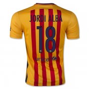 Barcelona Away 2015-16 JORDI ALBA 18 Soccer Jersey Yellow