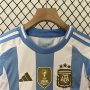 Kids Copa America 2024 Argentina Home Soccer Kit(Shirt+Shorts)