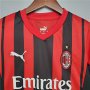 Kids AC Milan 21-22 Home Red Soccer Suit Football Kit (Shirt+Shorts)