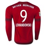Bayern Munich LS Home 2015-16 LEWANDOWSKI #9 Soccer Jersey
