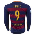Barcelona LS Home 2015-16 SUAREZ #9 Soccer Jersey