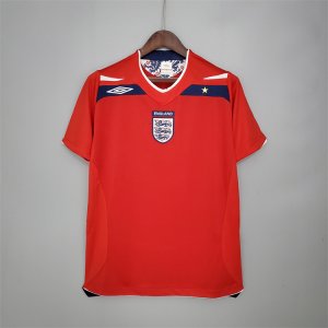 2008-10 England Away Red Retro Soccer Jersey Football Shirt