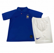 Kids 2019 France Blue Soccer Kit(Shirt+Shorts)