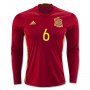 Spain LS Home 2016 A. INIESTA #6 Soccer Jersey