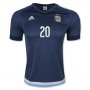 Argentina 2015-16 KUN AGUERO #20 Away Soccer Jersey