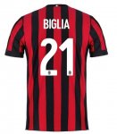 AC Milan Home 2017/18 biglia #21 Soccer Jersey Shirt