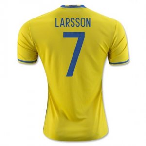 Sweden Home 2016 Larsson 7 Soccer Jersey Shirt