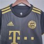 Kids Bayern Munich 21-22 Away Black Football Shirt Soccer Suits (Shirt+Shorts)
