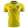 Sweden Home 2016 Elmander 11 Soccer Jersey Shirt