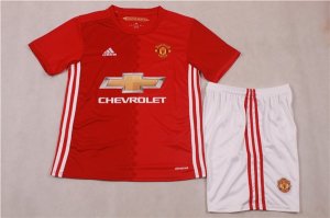 Kids Manchester United 2016-17 Home Soccer Kits(Shirt+Shorts)