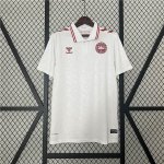 UEFA Euro 2024 Denmark Football Shirt Away White Soccer Jersey