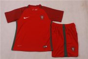 Kids Portugal Euro 2016 Home Soccer Kit(Shirt+Shorts)