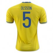 Sweden Home 2016 5 Olsson Soccer Jersey Shirt